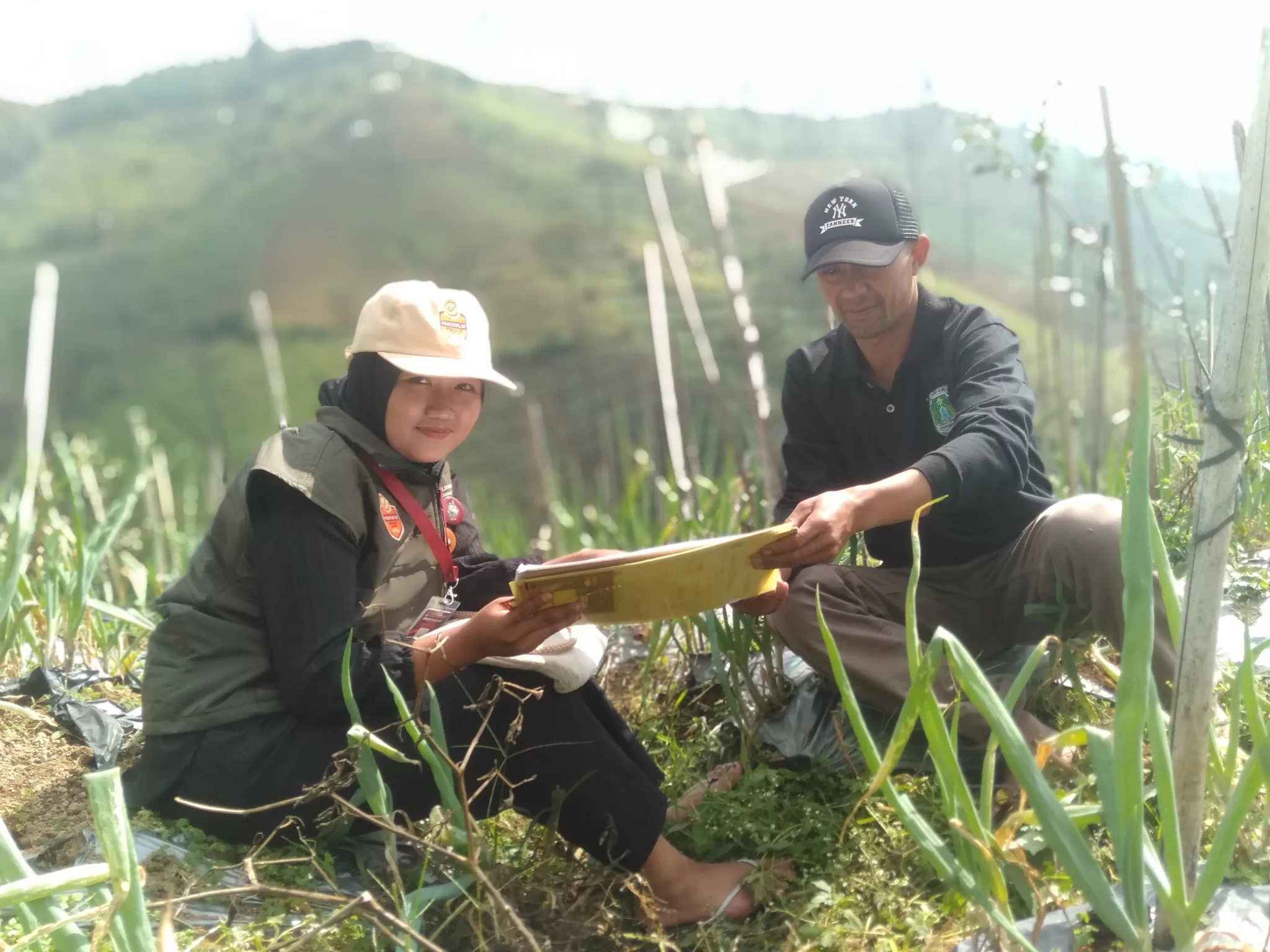 petugas coklit saat mendatangi warga di ladang (kpu for bacaind.com)
