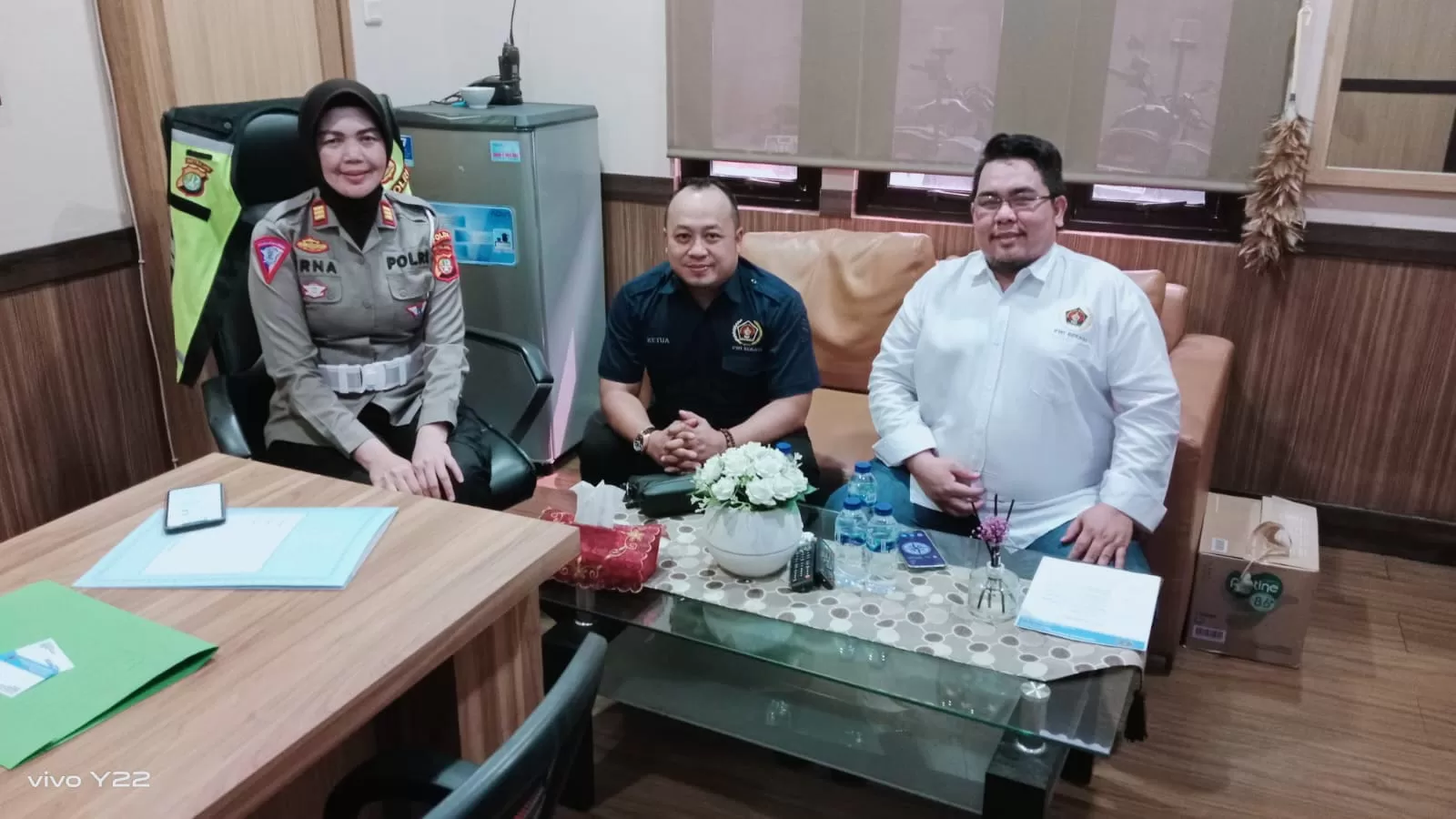 PWI Bekasi Raya saat berkunjung ke Kantor Satlantas Polres Metro Bekasi.