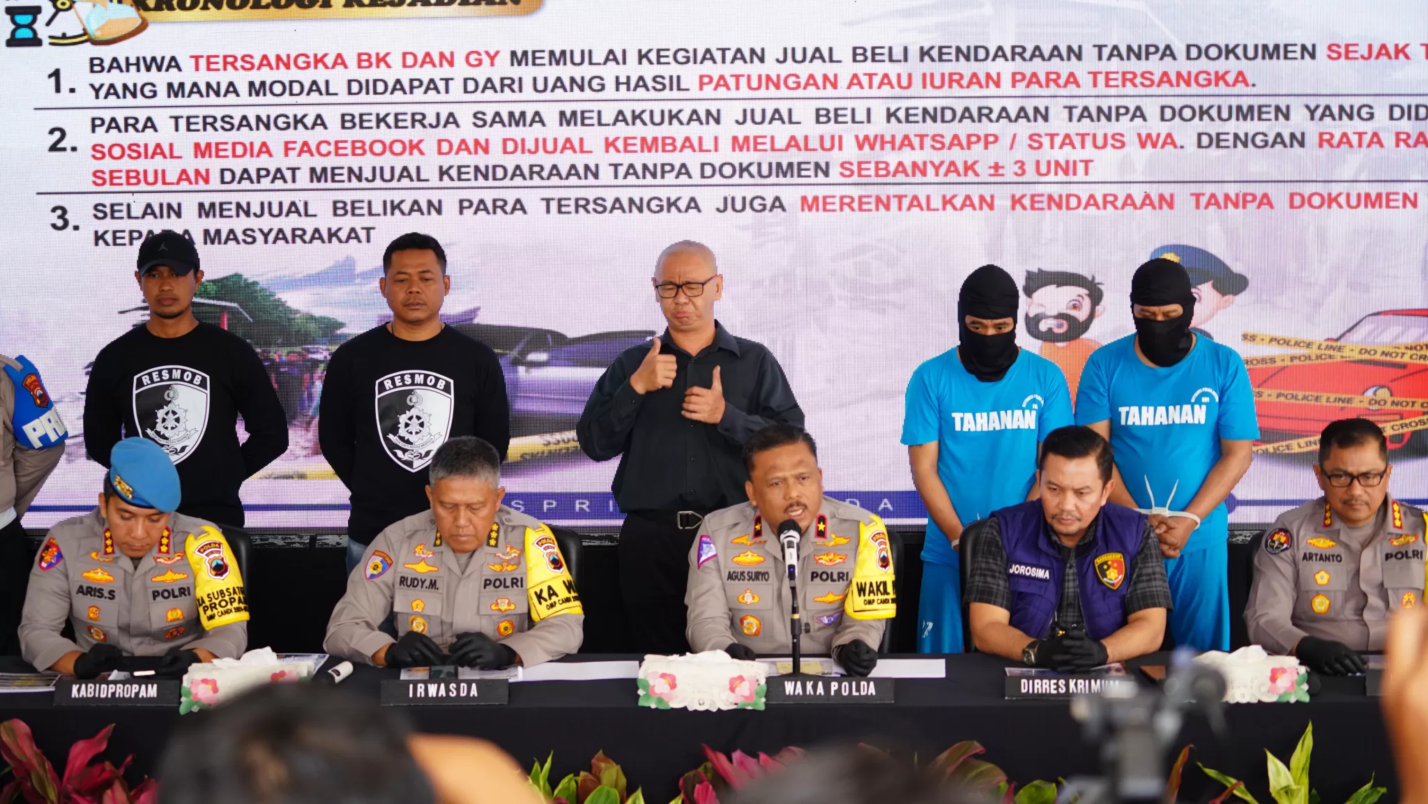 Jumpa Pers Ungkap Kasus Penadah Mobil Bodong. (Hms for BacainD.com)
