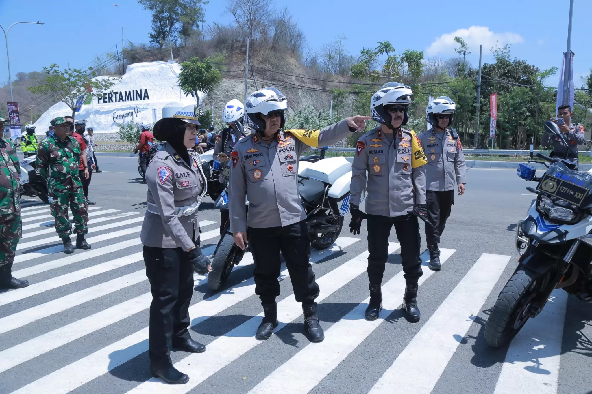 Kapolda NTB saat cek pengamanan di sekitar Sirkuit Intenasional Pertamina Mandalika. (Hms)
