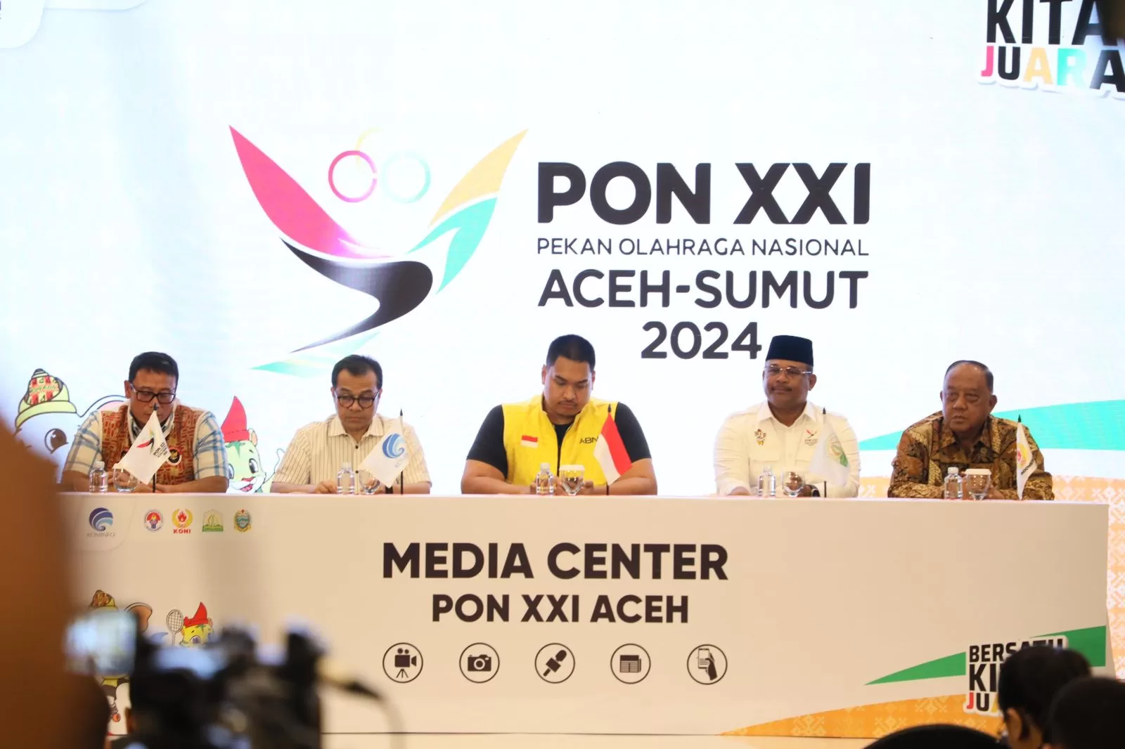 konferensi pers di Media Center PON XXI Aceh-Sumut 2024, Banda Aceh, Minggu (8/9/2024).
