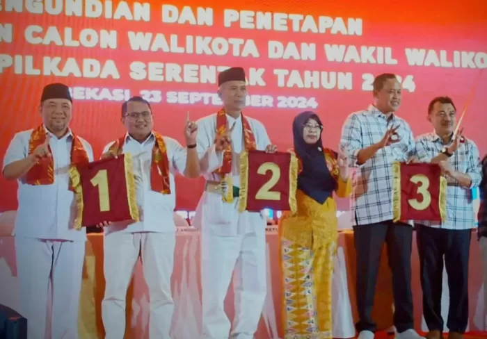 Pengundian dan penetapan nomor urut Paslon Wali Kota dan Wakil Wali Kota Bekasi 2024. (Ist)