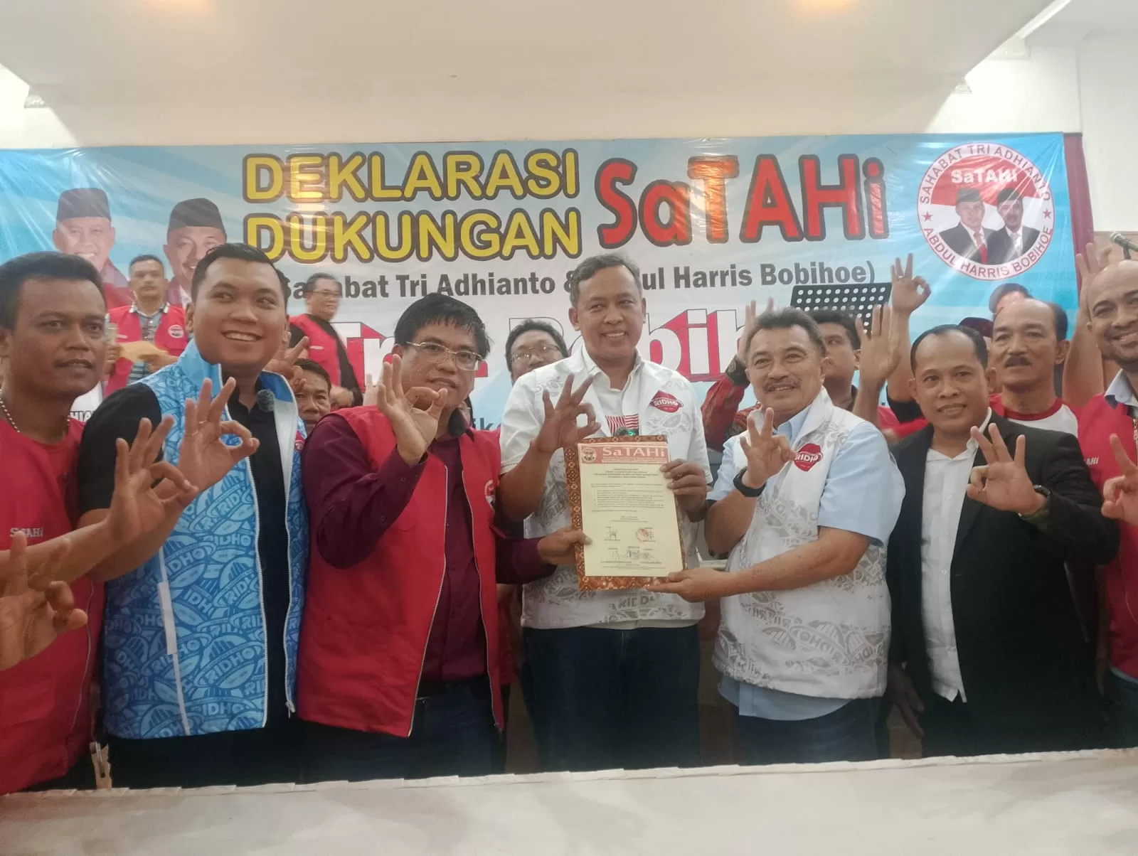 Satahi Gelar Deklarasi dukung Paslon Tri Ardhianto - Harris Bobihoe. (Nikko)