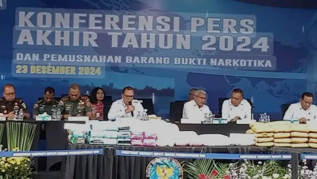 Jumpa Pers BNN Indonesia; Pemusnahan Barang Bukti Narkotika seberat 300 Kg. (Ist)
