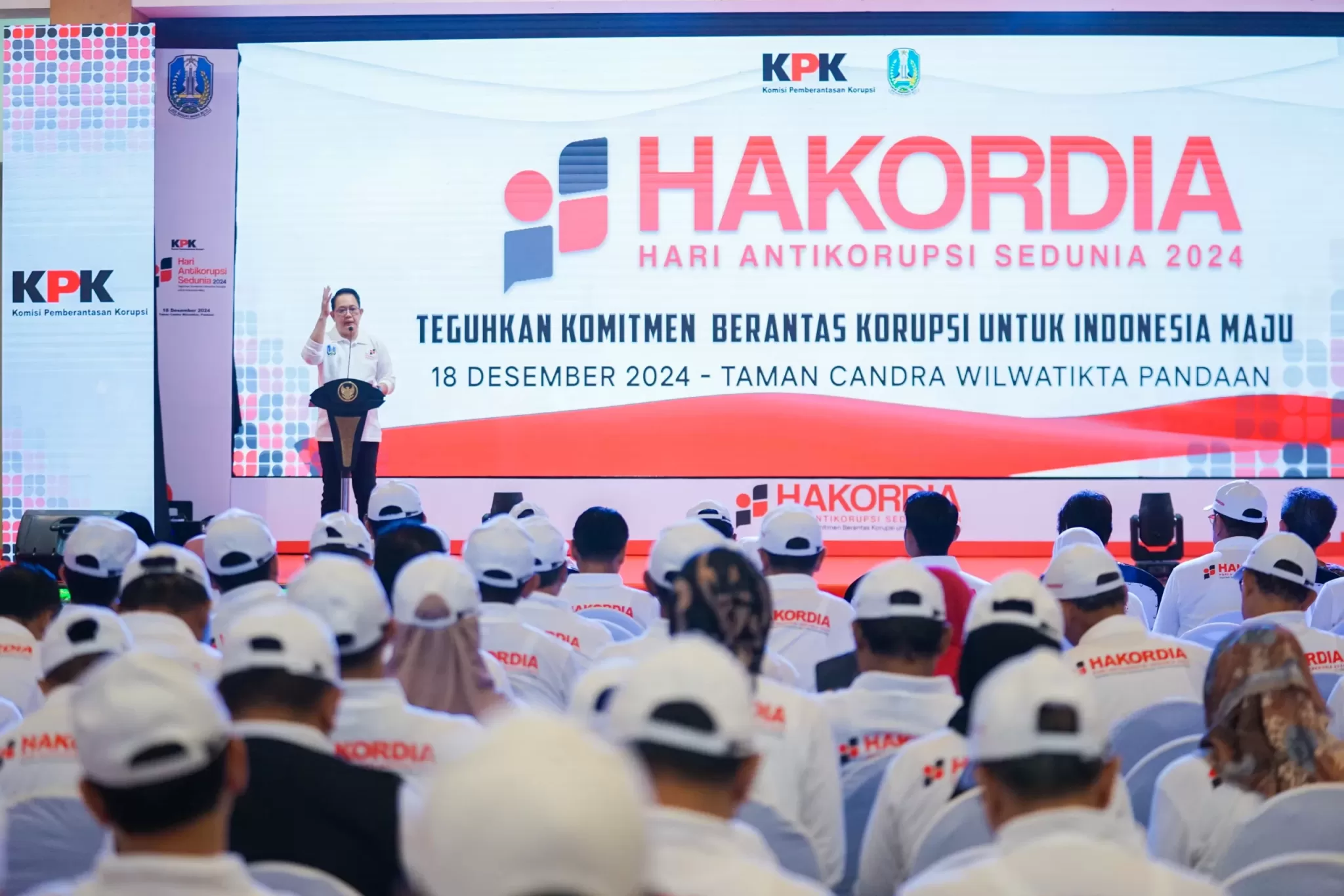 Pj Gubernur Jatim Adhy Karyono saat memberikan sambutan (BM)