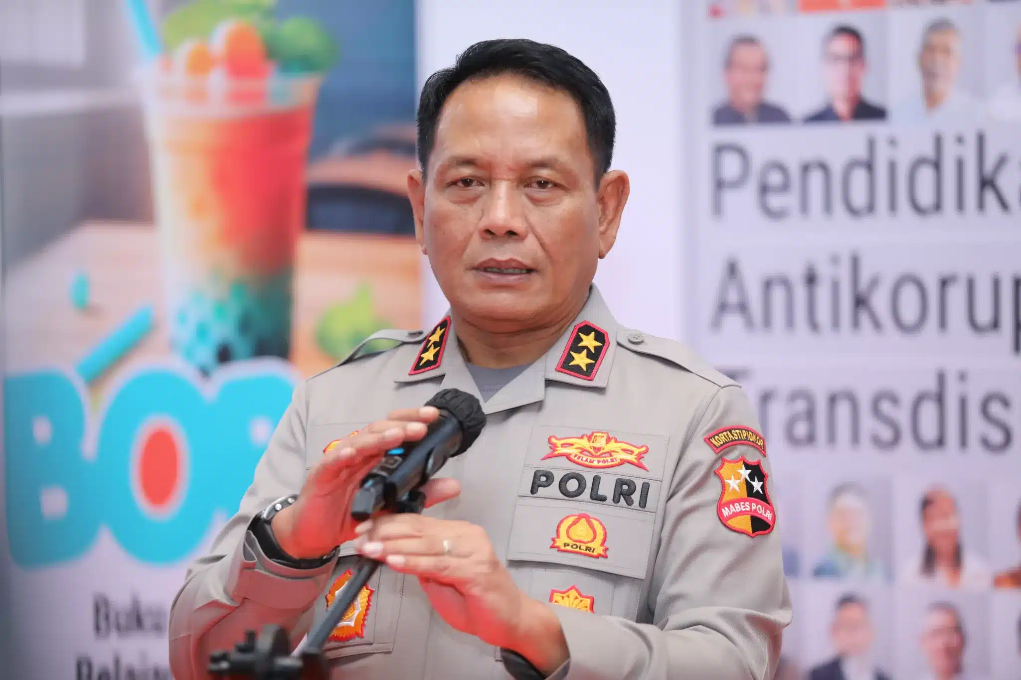 Kepala Kortastipidkor, IJP Cahyono Wibowo saat memberikan keterangan kepada awak media. (hms)