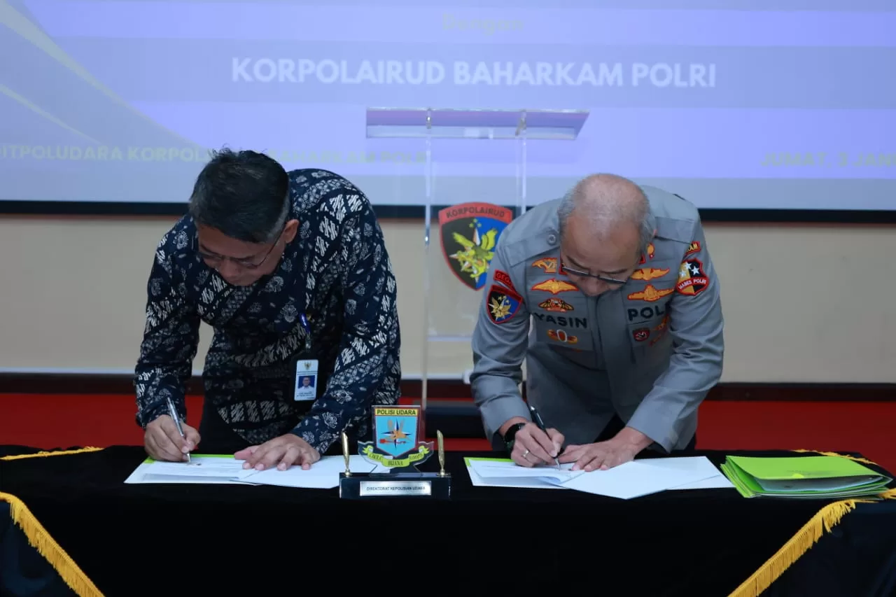 Penandatanganan MoU Korpolairud dan Institusi pendidikan di Indonesia. (Hms)