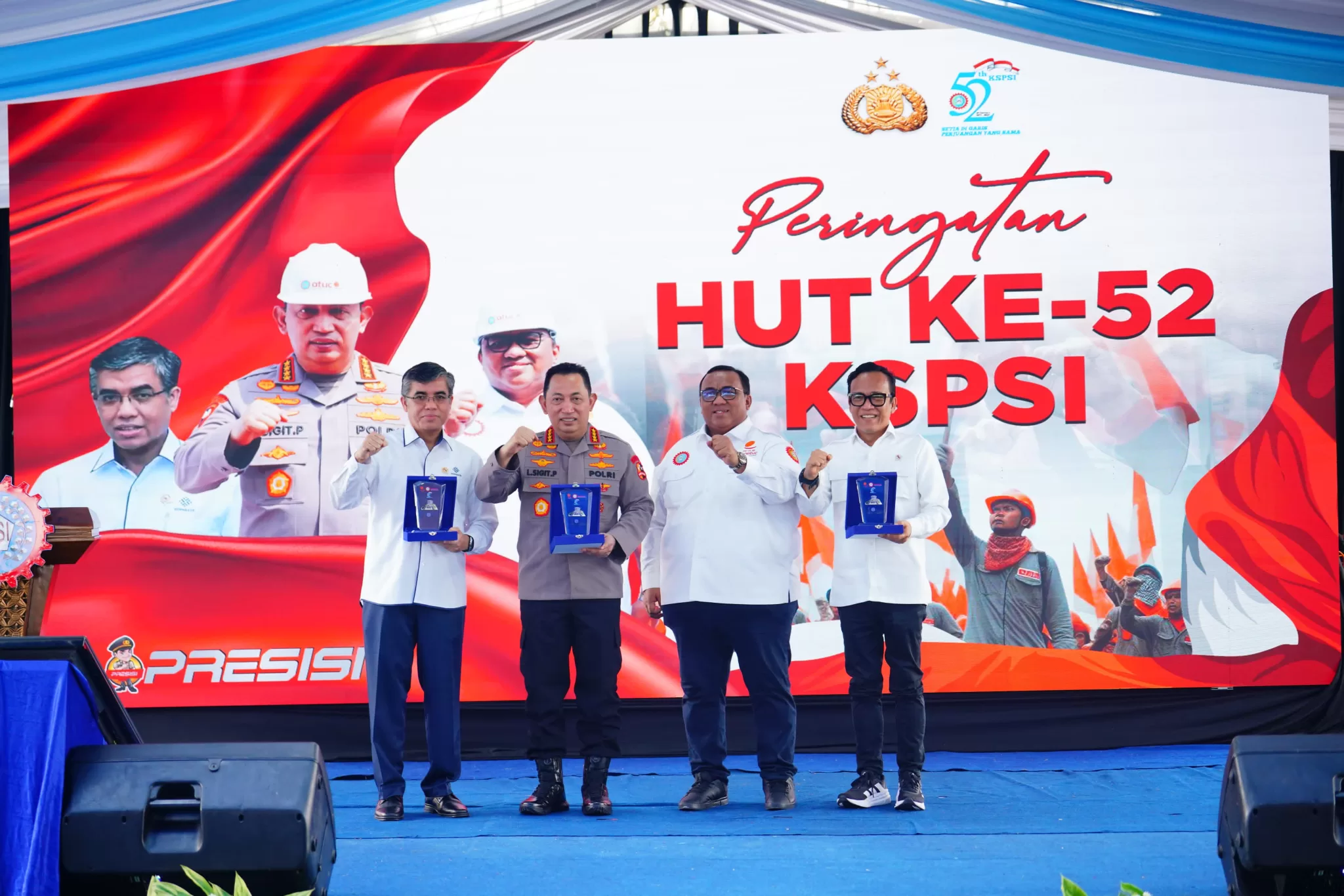 Kapolri saat menghadiri acara HUT KSPSI di Purwakarta. (Hms for BacainD.com)