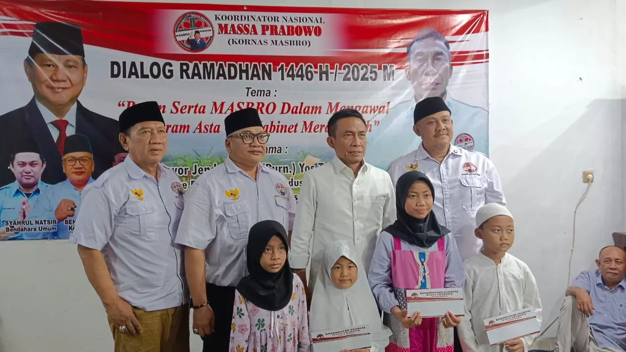 PT Agrinas Pangan Nusantara dan Relawan MASBRO, saat menggelar santunan anak yatim dan dialog tentang ketahanan pangan. (Ist)