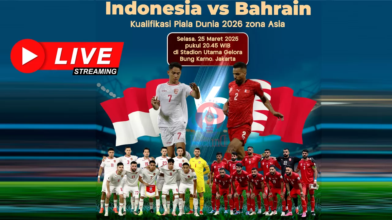 Link Live Steraming atau Link Siaran Langsung Indonesia Vs Bahrain.