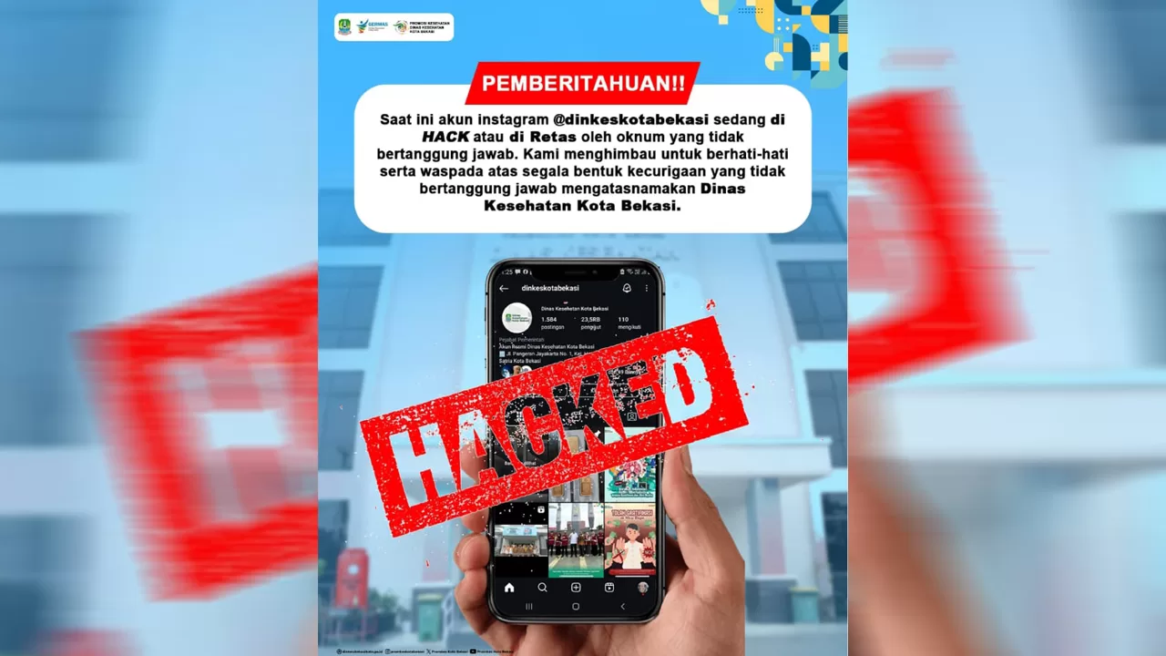 akun instagram dinkes kota bekasi dihack