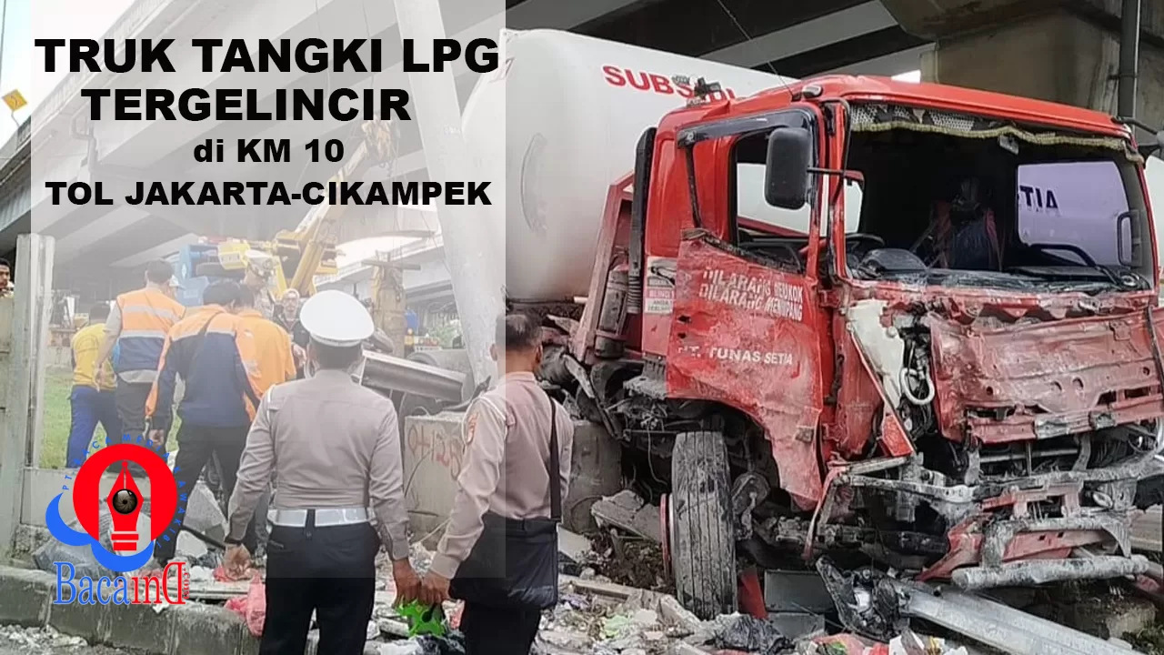 Video Liputan Truk Tangki LPG Tergelincir di Tol Japek