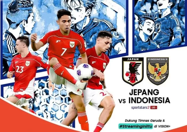 Link Live Streaming Langsung atau Link Siaran Langsung Jepang Vs Indonesia, Kualifikasi Piala Dunia 2026