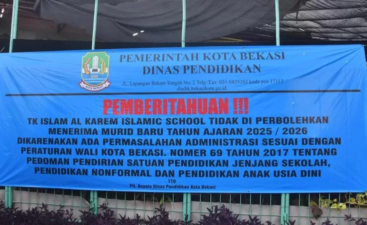 Pemkot Bekasi Larang Al Kareem Islamic School Terima Siswa Baru karena Masalah Keuangan