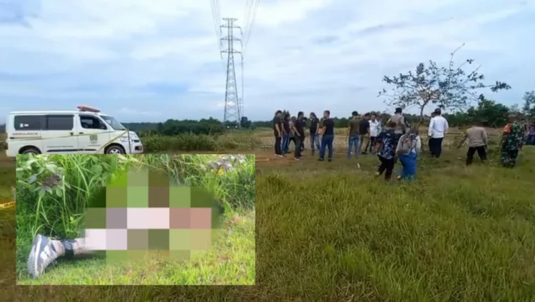 Polisi saat berada di temuan mayat insert jasad korban (Frm)