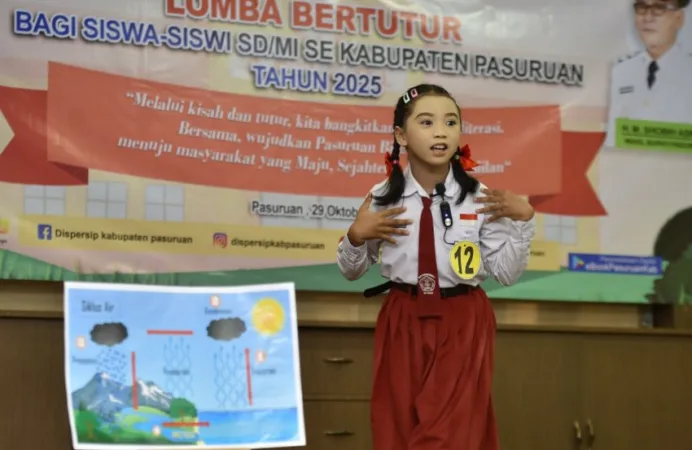 Lewati Rel Tanpa Palang Pintu, 4 Orang di Pasuruan Terluka Usai Tertabrak Kereta Api 1 Salah satu siswi SD saat ikuti lomba (Kominfo)
