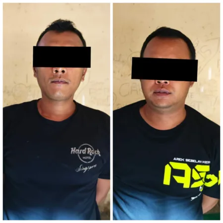 Tampang kedua Pelaku security pencuri ratusan slop rokok (BM)
