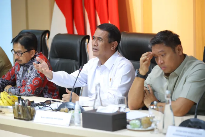 Menteri Pertanian Amran menyampaikan stok komoditas pangan (hms)