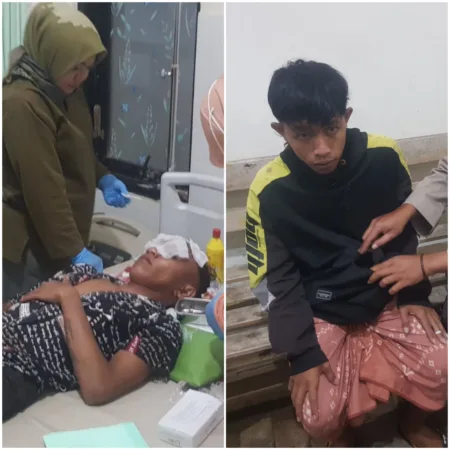 Dua korban saat berada di Puskesmas (hms)