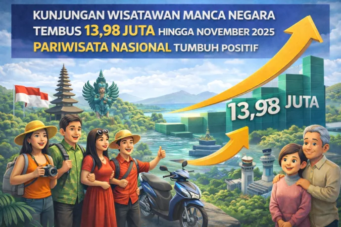 Kunjungan Wisatawan Mancanegara ke Indonesia Tembus 13,98 Juta Sepanjang 2025