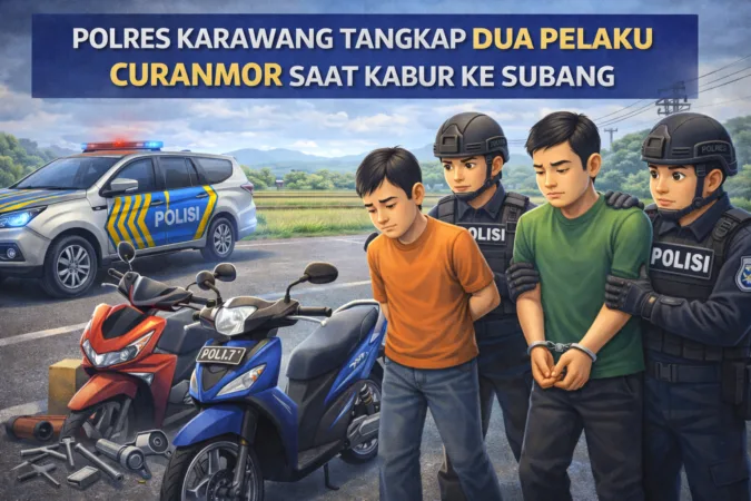 Kabur ke Subang, Dua Terduga Pelaku Curanmor di Karawang Diamankan