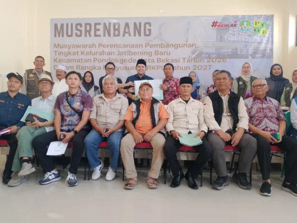 Musyawarah Perencanaan Pembangunan (Musrenbang) Tingkat Kelurahan Jatibening Baru, Kecamatan Pondokgede, Tahun 2026 dalam rangka penyusunan Rencana Kerja Pemerintah Daerah (RKPD) Kota Bekasi Tahun 2027, digelar di Aula Kantor Kelurahan Jatibening Baru, Jumat (9/1/2026).