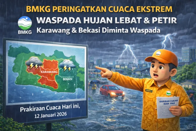BMKG Peringatkan Potensi Hujan Lebat Disertai Petir di Jabar, Karawang dan Bekasi Diminta Waspada