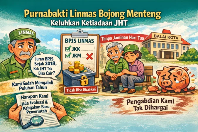 Para purnabakti Pelindungan Masyarakat (Linmas) di Kelurahan Bojong Menteng, Kecamatan Rawalumbu, menghadapi persoalan jaminan kesejahteraan setelah masa tugas mereka berakhir pada Desember 2025.