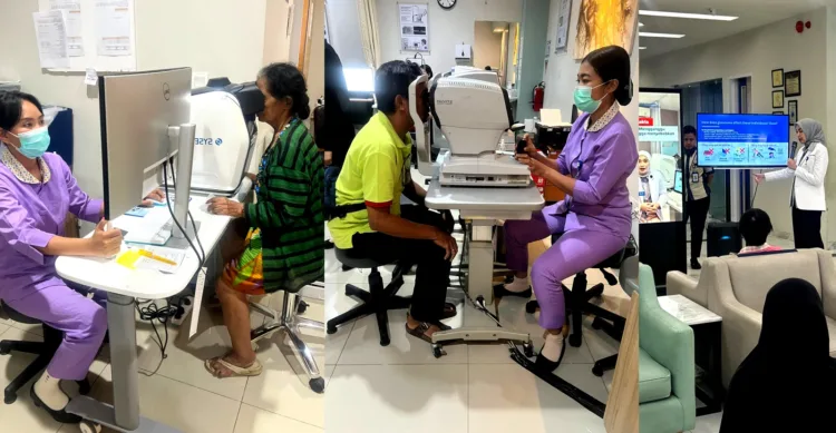 Suasana warga saat ikuti Proses cek skrining mata di JEC JAVA (BM)