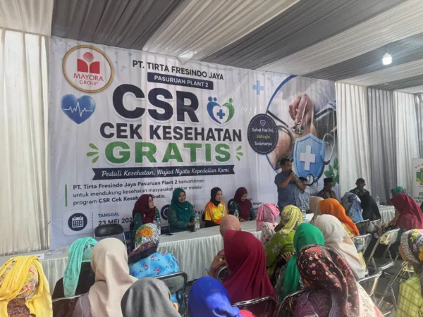 Sambutan PT Tirta Fresindo Jaya Pasuruan Plant 2 di acara Cek Kesehatan Gratis (BM)