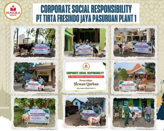 Beberapa Foto PT Tirta Fresindo Jaya Pasuruan Plant 1 saat menyerahkan hewan kurban (BM)