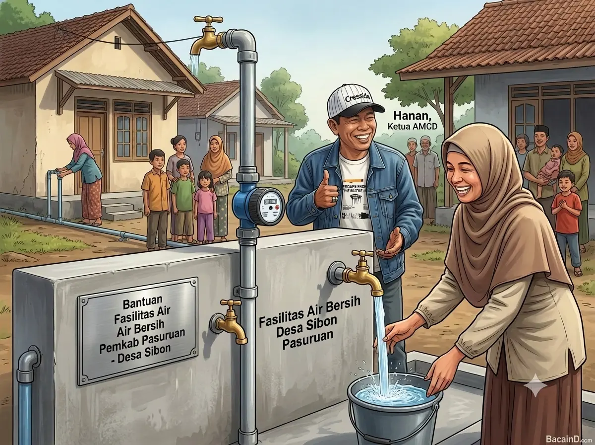 Fasilitas Air Bersih dari Pemkab di Desa Sibon Mengalir, Ketua AMCD Ajak Warga Rawat Sumur Bor Bersama