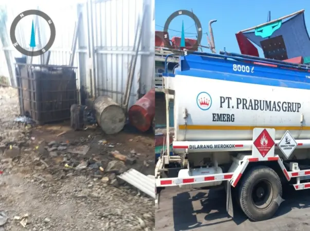 Truck tangki dan peralatan diduga untuk memindahkan BBM (Suryo ST)