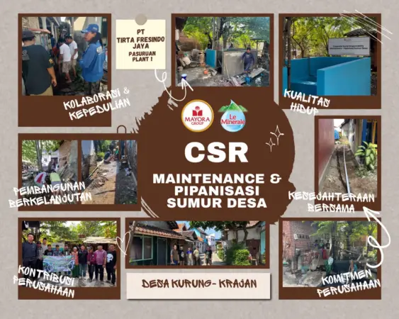 Sejumlah foto kegiatan maintenance & Pipanisasi Sumur dari CSR PT Tirta Fresindo Jaya Pasuruan Plant 1 (BM)