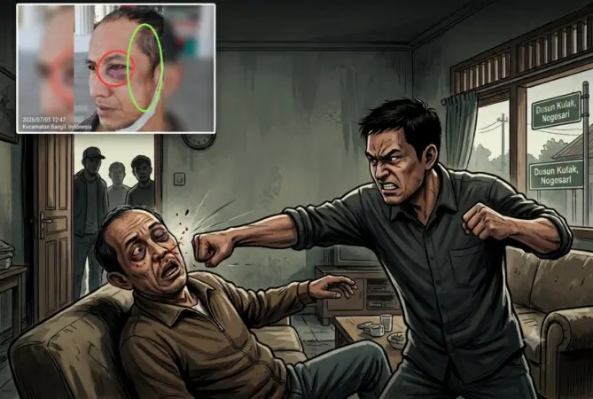 Ilustrasi AI pemukulan insert kondisi korban usai dianiaya (AI)