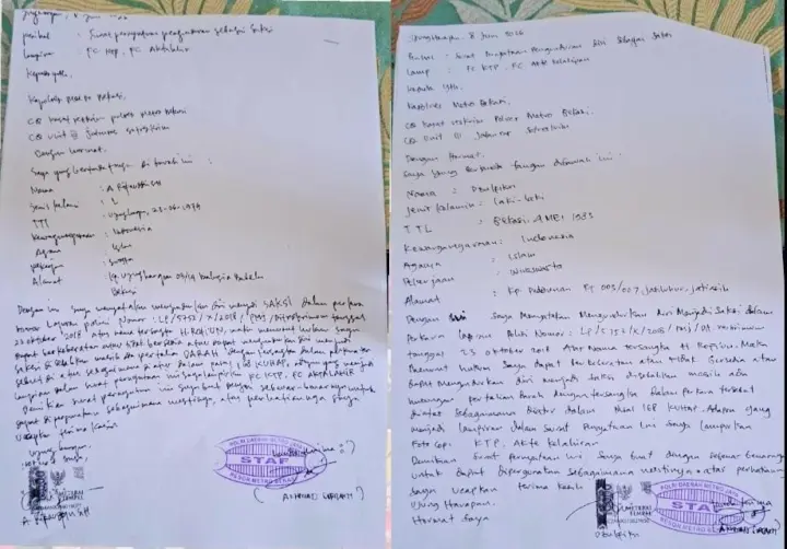 Sudah Mundur Jadi Saksi, Masih Diminta Ikut Jatanras? Ketegangan Memanas di PN Cikarang 2 Surat Pengunduran diri jadi saksi (Frm)