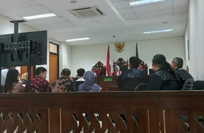 Suasana sidang di PM Cikarang Kabupaten Bekasi percobaan penculikan (Frm)